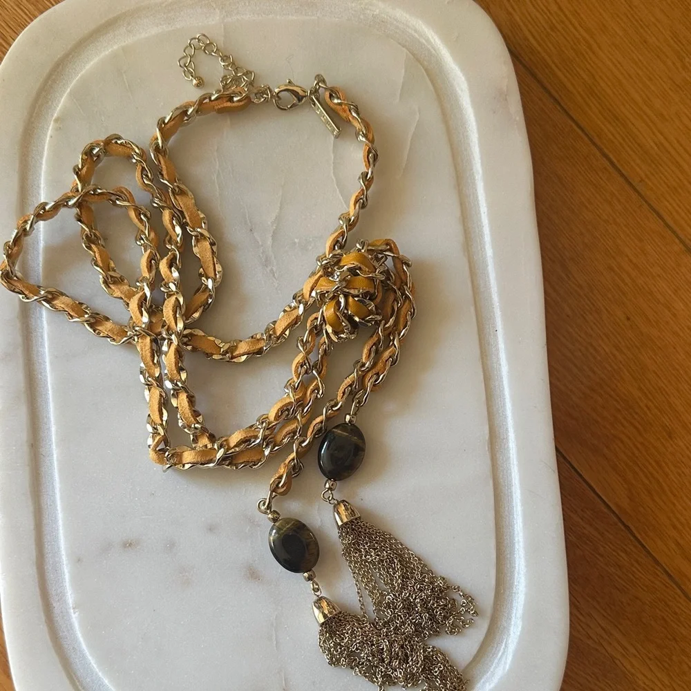 White House Black Market Gold and Black Necklace